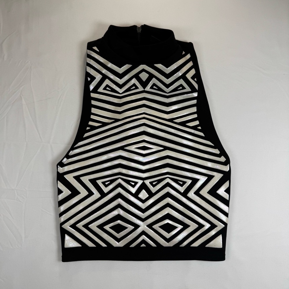 Sparkle & Fade Black‎ and Silver Patterned Top